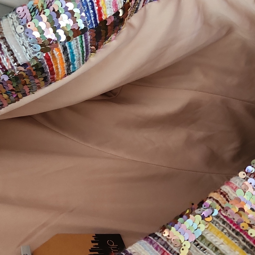 Main Strip Multicolor Sequin Jacket Size Medium N… - image 8